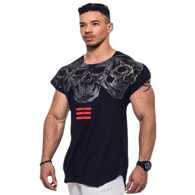 China Custom Logo Printing QUICK DRY T Shirts Slim Drop Edge Muscle Sport T-shirt Custom Slim Fit Fashion Design Fitted T Shirts Men for sale