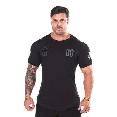 China QUICK DRY Custom Quick Dry Gym Tops Elastic Athletic T Shirts Slim Short Sleeve Muscle Gym Sports Breathable T Shirt Men Training T Shirt for sale