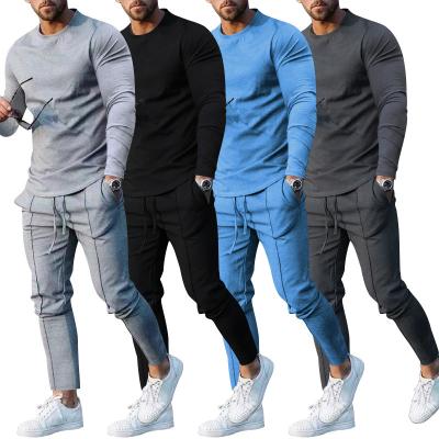 China Wholesale Men Active Wear Sport Tracksuits Breathable Set Plain Blank Print 2 Pieces Sweat Suits Mens Pullover And Pant Sets for sale