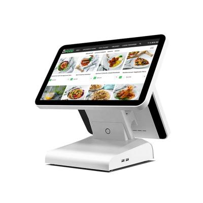 China Hotel Shopping Malls Restaurant POS System Dual Screen LCD Display Restaurant Touch POS System Terminal All In One POS Machine for sale