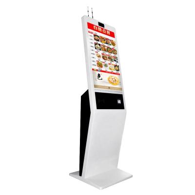 China SPCC 21.5 32 Inch Touch Screen Queue Bank Hotel Self Service Payment Kiosk Ordering Solutions With Card Reader Support for sale