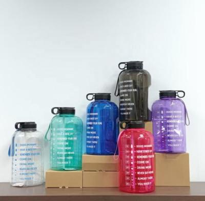 China Customized Sustainable Outdoor Portable Gradient 3.78L Plastic 1 Gallon Sports Plastic Bottle for sale