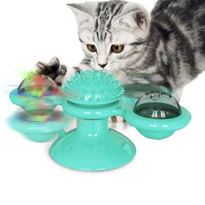 China Dropshipping New Viable Glowing Items BT016R Cat Toy Scratcher Cat Toy Windmill Turntable for sale