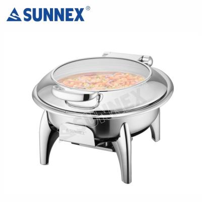 China Durable Sunnex Commercial Restaurant Equipment Stainless Steel Buffet Serving Dishes Chafing Dish Buffet Equipment for sale