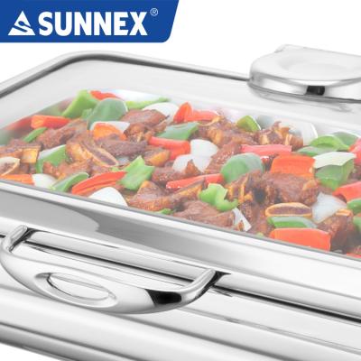 China Wider Professional Tempered Glass SUNNEX Professional Full Size 8.5L Induction Teaser Dish For Hotel Catering for sale