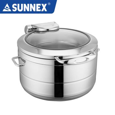 China SUNNEX Tempered Glass Wider High Quality 10L Induction Dish Soup Station for Buffet Catering for sale