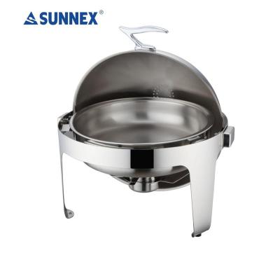 China Shake Serving Sunnex Round 6.8 Liter Cylinder Desktop Chafing Dish Set for sale