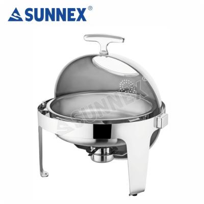 China Sunnex Stackable Cheap Use Fuel Heater Stainless Steel Chafing Dishes Beetle Dish for sale