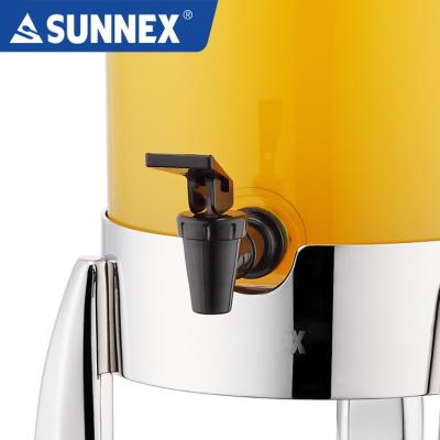 China Polycarbonate SUNNEX 5ltr Professional Shake Stainless Steel Fruit Juicer Dispenser for sale