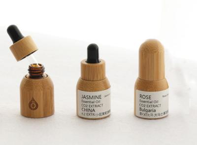 China Mini 2ml Dropper Bottle with Natural Bamboo Cap for sale