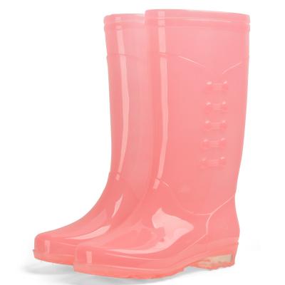 China TX Fashion High PVC Candy Color Non Slip Durable Ladies Clear Waterproof Calfskin Shoes Wholesale TX Fashion Rain Boots For Woman for sale