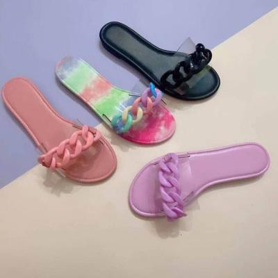 China Fashion Trend TX Women Slippers Freeze Casual Candy Color Plus Size Flat Sandals for sale