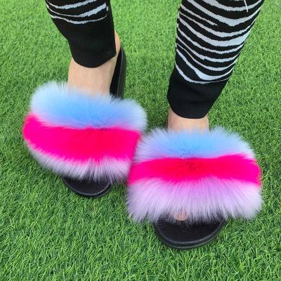 China TX 2021 new arrivals summer new arrivals lovely plush faux fur fluffy slippers woman the big polyestar for sale