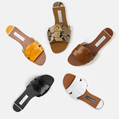 China CUSTOMER REVIEWS (0)‎ TX 2021 New Arrivals Summer Beach Lady Sandals Slippers Woman Casual Single Leather Cross Shoes Flat for sale