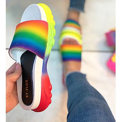 China 2021 TX wholesale price new product sports style flip flop colorful women beach slippers beautiful CUSHIONING for sale