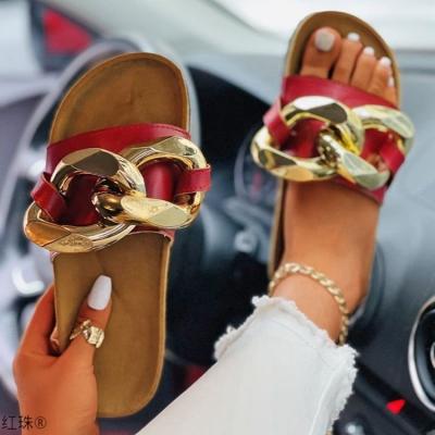 China SHOCK ABSORBING TX 2021 Famous Red Back Open Toe Strap Famous Brand Summer Beach Sandals Women Flat Outdoor Slipper Shoes for sale