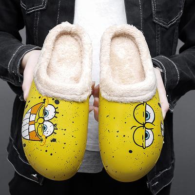 China CUSHIONING TX new arrival unisex couples plush mules shoes women and men indoor home soft comfortable soft warm flat slippers for sale