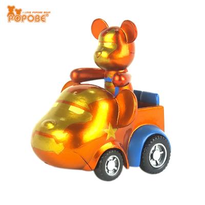 China High Quality Hotel and Resort Single Wheel Cars 2 Inch Rotary Bear Toy Car Gift Item With POPOBE for sale