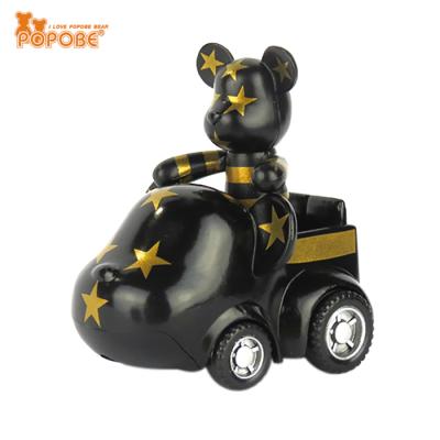 China POPOBE Eco-friendly Material 2 Inch Plastic Bear Mini Toy Car For Kids Wholesale Figure Toy Car for sale