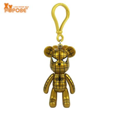 China Promotional Colorful Toy Popular Design Bear Shape 3inch Cartoon Bear Key Ring PVC Bear Keychain for sale