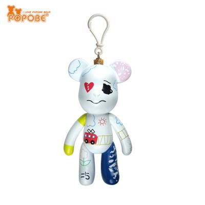 China Wholesale 5 Inch Cartoon Figure POPOBE Bear Toy Plastic Figurine Key Chain for sale