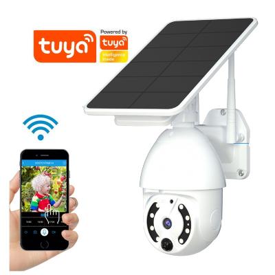 China Built-in Wifi Outdoor Street Panel Ptz 4G Morden Style Siren Camera Solar (Solar) Low Power Light With CCTV Camera for sale