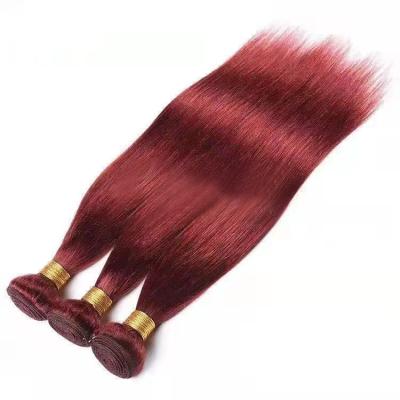 China Natural Red Wave Bundle Red Hair 3 Bundles With Closure 12A Brazilian Straight Hair Weaves for sale