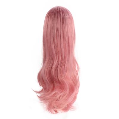 China 2021 Fashion Customer Color High Temperature Yarn Long Curly Wig 100% Virgin Hair Soft And Cute Hair for sale