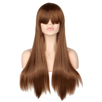 China 2021 100% Virgin Hair Customer Color Styles All High Temperature 100% Virgin Hair Blend Wigs Long Straight for sale