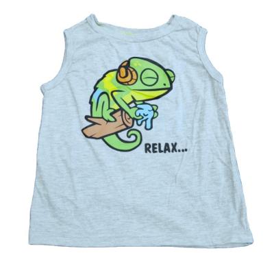 China Factory Sale Breathable Kids Clothes Summer Kids Shirt Boys T-shirt Boys Sleeveless Printing Surplus Good Quality Tees for sale