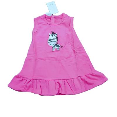 China Breathable Sleeveless Ruffle Dress Baby Toddler Dress Baby O-Neck Boutique Kids Summer Mini Dress for sale