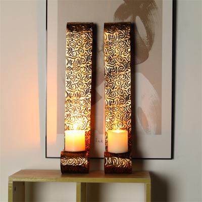 China Brown Candle Holder Home Decor Set of 2 Wall Sconces 22.5