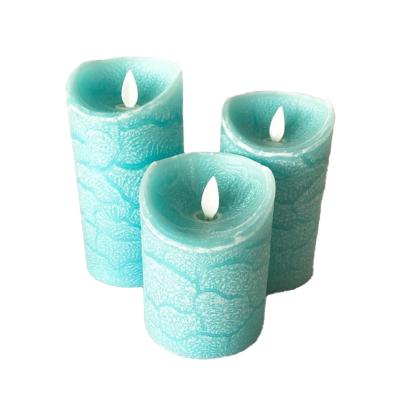 China Colorful Real Wax Pillar Candle Birthdays Decoration LED Colors Battery Operated Candle For Holiday Halloween Christmas Home Decor for sale