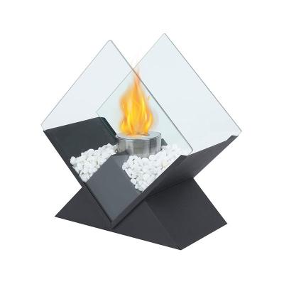 China Small Fire Pit Portable Fire Bowl Fire Pot Stove Rhombus Stove Table Top Ethanol Fireplace Winter Indoor Unique Brazier Modern for sale