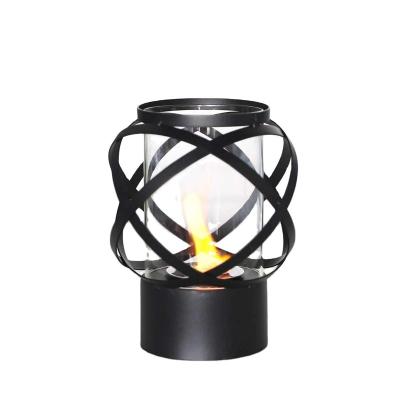 China JHY Design Ethanol Table Stove Modern Black Unique Color Desktop Stainless Material And Glass Mini Bowl Fireplace Tabletop Decor for sale