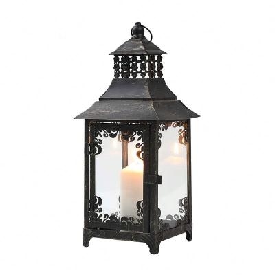 China Metal Home Decorative Black Pet Antique Decor Memorial Candle Lantern for sale