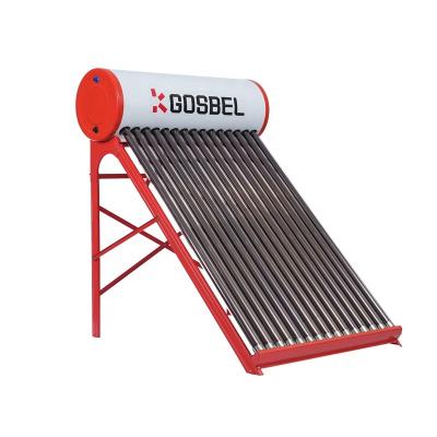 China Gosbel 150l Outdoor Steel Color Sun Energy Solar Powered Water Heater Tubes For Home Use for sale