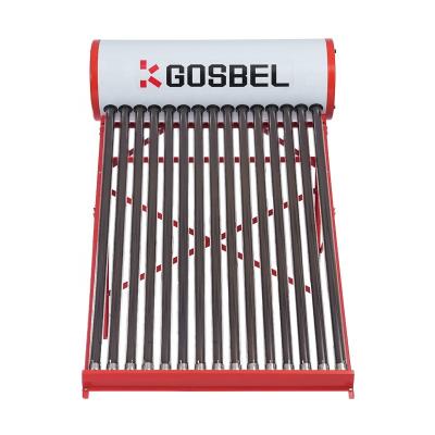 China Sale Gosbel 180l outdoor hot color steel geyser solar water heater system for home use for sale