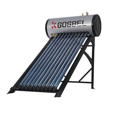 China GOSBEL 120l 200l 300l outdoor tube solar water heater kit pressurized solar water heaters for home use for sale