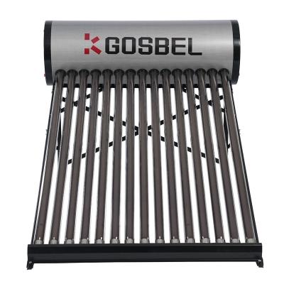 China Gosbel 200L Outdoor Color Solar Panel System Heater Hot Water Steel Electronic Tube Solar Heater for sale