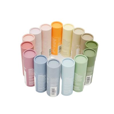 China Recyclable Round Cosmetic Paper Essence Oil Bottle Paper Deodorant Stick Packaging Custom Tubes for sale