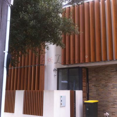 China Modern Wood Color Finished Motorized Aluminum Vertical Outdoor Canopy Decoration for sale