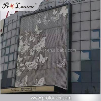 China Outdoor Butterfly Picture Perforated Screen Wall , Perforated Aluminum Sheet for sale