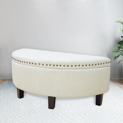 China Home Furniture Velvet Soft Square Fabric Round Round Elegant Stool Bench for sale