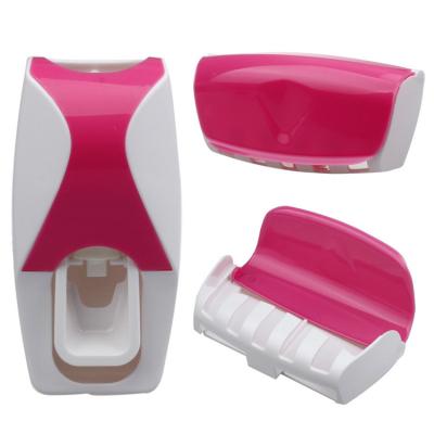 China Viable Wholesale Automatic Plastic Toothbrush Holder Kids Toothpaste Dispenser Factory Wall Mounted Holder for sale