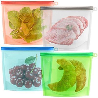 China Viable Factory Wholesale Custom Logo BPA Free Preservation Silicone Frozen Food Storage Leakproof Bag for sale