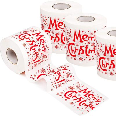 China Wholesale Virgin Wood Pulp Factory Tissue Napkin Prank Fun Birthday Party Novelty Gift Custom Printed Merry Christmas Toilet Paper for sale