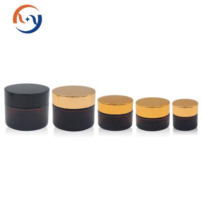 China Custom 10g 15g 20g 30g 50g Glass Cream Containers Small Skin Care Transparent Glass Cosmetic Jars Cosmetic Packaging Jars for sale