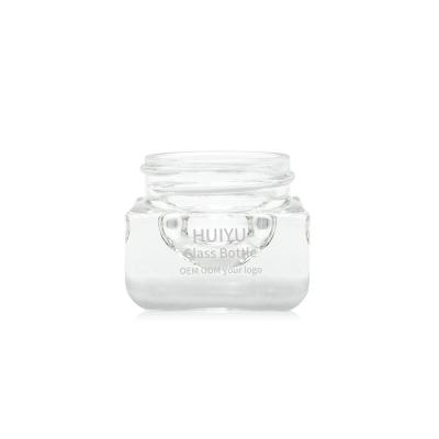 China Empty 15g skin care jar luxury glass cosmetic cream jar cosmetic packaging jars for lotions and creams for sale