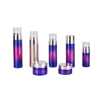 China New Luxury Cosmetic Packaging Lotion Glass Bottle Set Luxury Skin Care Cream Emulsion Bottle Cover Cosmetics Packaging for sale